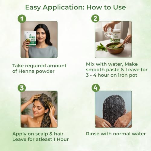 Image of Havintha Natural Indigo Powder & Herbal Henna 427g (200g Indigo + 227g Henna) | 100% Pure Herbal Hair Color | Natural Black & Brown Hair Dye for Hair & Beard