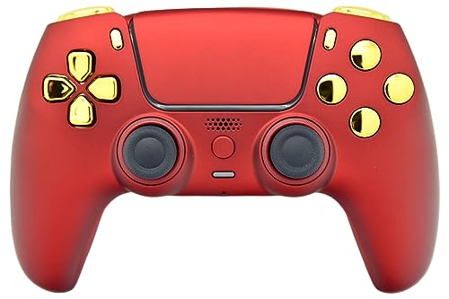 Image of Custom Controllerzz Custom Wireless Controller Compatible with PS5 - Multiple Designs Available (Red & Gold Chrome)