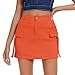 Zando Orange Cargo Mini Skort - High Waisted Skirts for Women - Orange Large