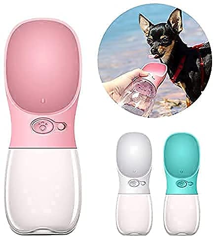 ZDQTRA Small Portable Automatic Dog Water Bottle Dispenser Feeder for Travelling Outdoor,Small Dog Puppy Water Dispenser Bottles Bowl pet Care Cup(multicolour/350 ml)