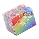 6 Stück Herz Mal Radiergummis, Regenbogen Schulbedarf für Kinder Kunstprojekte, weiche Bleistift Radiergummis, Studenten Bleistift Radiergummis