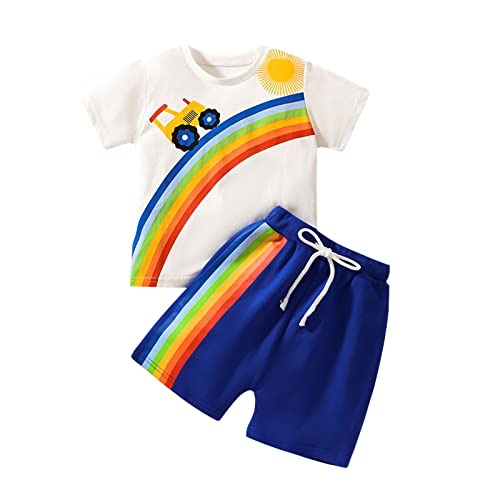 Roupa de batismo para meninos meninos estampa de letras top manga curta shorts estampa de desenho an