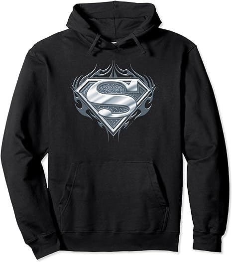 Super-Hero Biker Metal Pullover Hooded Black Sweatshirt