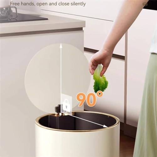Bote de basura y reciclaje grande con pedal y tapa blanco miniatura 5
