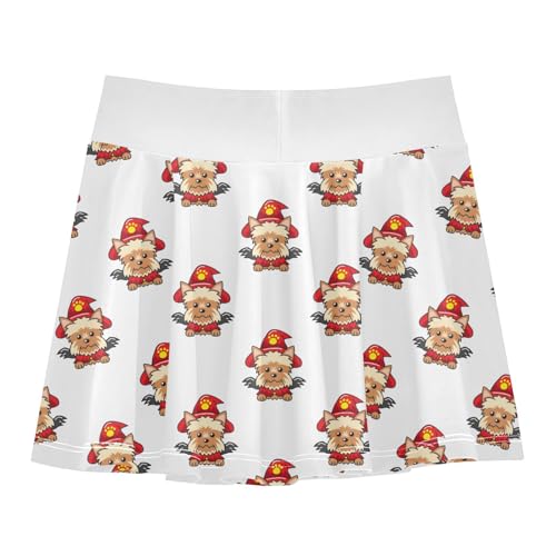 Girls Skorts High Waist Athletic Skirts with Shorts Yorkshire Terrier Dog Stretchy Teens Performance Tennis3