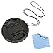 BIRUGEAR 58mm Snap on Lens Cap w/Strap for FujiFilm X-T1 X-E2 X-E1 X-M1 X-A1 X-A2, HS50EXR HS20EXR HS30EXR HS25EXR or 58mm filter size Lens *with Cleaning Cloth*