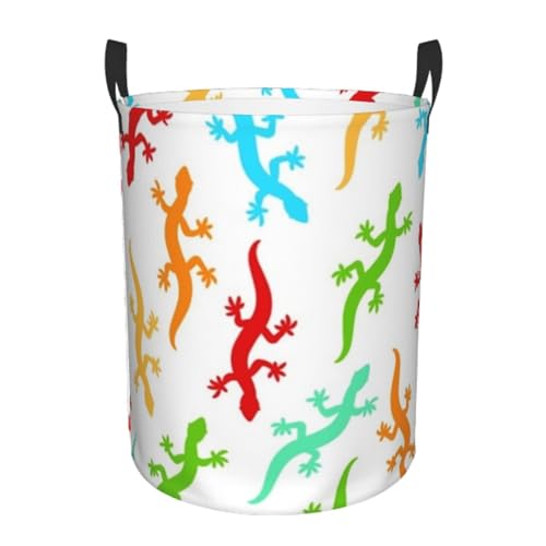 Cesto Para Guardar Ropa 60L, Lagarto Verde Camaleón Cestas De Lavandería Gran Capacidad Con Asa Cesta Para La Ropa, Para Baño, Dormitorio, Juguetes