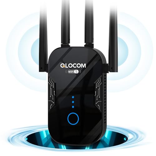 QLOCOM 2025 Newest WiFi Extender Booster 1200Mbps WiFi Booster Ra...
