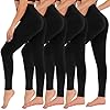 CAMPSNAIL 4 Pack Leggings for Women – High Waisted Tummy Control Yoga Pants for Workout Gym Black Leggings Plus Size Dance