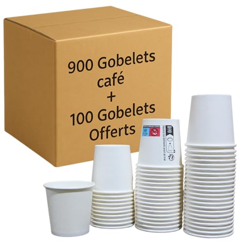 Very Wood Compagny [900 pcs] Gobelets jetables en carton 120ml, Tasses/Verres jetables 4 oz pour Café et Espresso, Gobelet Épais de haute qualité Idéal...