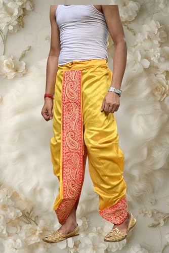Image of Men's Ready to Wear Pant System MARWADI Embroidered Dhoti for Marriage, Party, Pooja, Festival etc. (GC009)