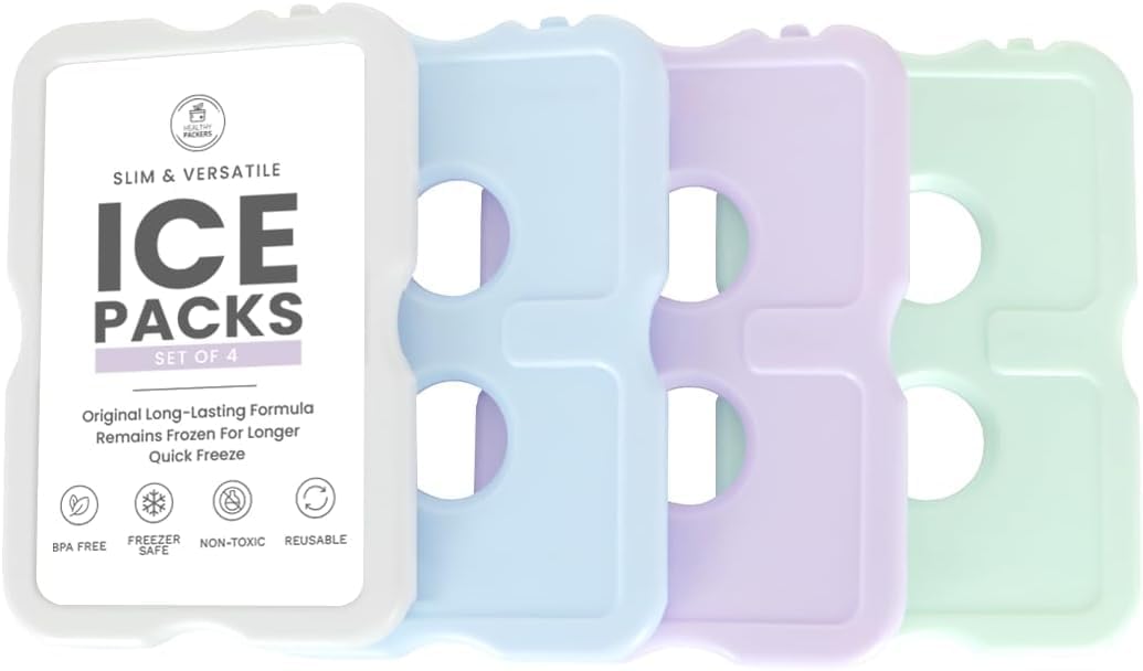 Healthy Packers Reusable Ice Packs for Lunch Boxes - Long Lasting Slim Freezer Packs, Thin Non-Toxic BPA-Free Hard Gel Ice Blocks for Coolers, Kids & Adults Lunch Bags, Travel, Camping, Food Storage - Image 9