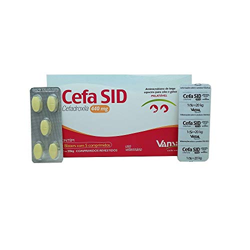 Antimicrobiano Vansil Cefa SID 440mg para Cães e Gatos - 10 Comprimidos