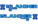 Tower Decals 2 x Light Blue/Blue Islander Edition Hood Decal Beach Club Tiki Man Vinyl Graphic Full Color Fits Jeep Wrangler