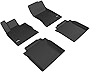 3D MAXpider - L1GS00101509 All-Weather Floor Mats for Genesis G90 RWD 2017-2019 Custom Fit Car Floor Liners, Kagu Series (1st & 2nd Row, Black)