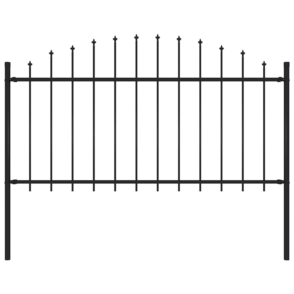 Generico Recinzione da Giardino con Punta a Lancia in Acciaio 181x150 cm Nero,Articoli di ferramenta,Barriere e recinzioni,Pannelli per recinzioni-144943