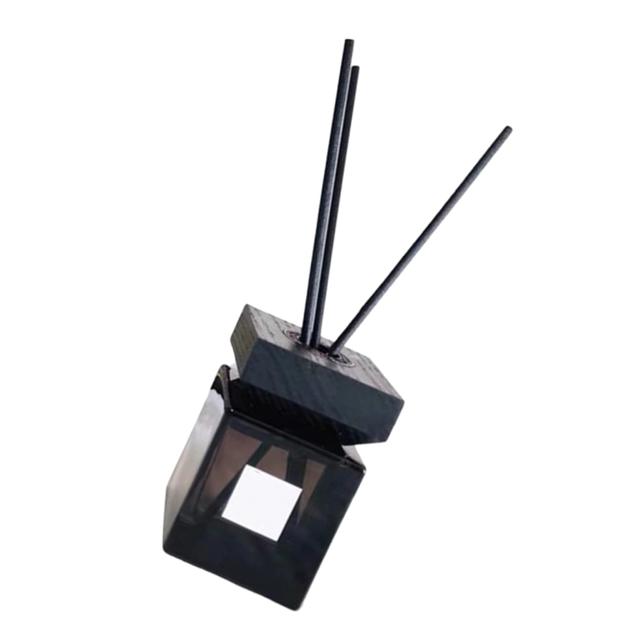 Diffusore in Vetro per Aromaterapia 200 Ml Coperchio in Legno e Bastoncini in Rattan, Flacone di Profumo Elegante per Casa, Bagno e Ufficio, Set Diffusori Oli Essenziali