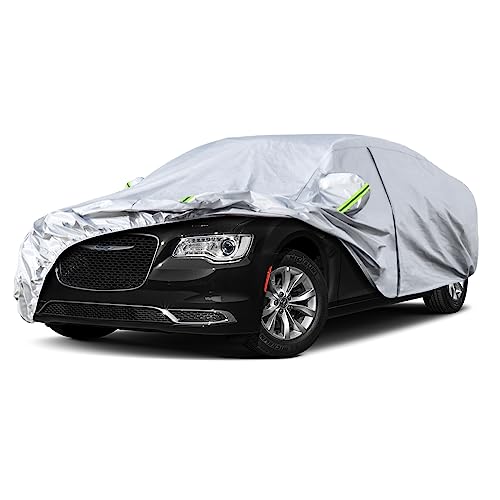 Image of Kaugung 6 Layers Car Cover Custom Fit Chrysler 300 from 2004 to 2025, Waterproof Car Cover All Weather for Automobiles Outdoor Indoor with Zipper Door, Sun Rain Dust Snow Protection.
