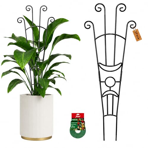 Xeeol 32.6in Plant Trellis for Climbing Plants Indoor Outdoor, Expandable Large Metal Garden Trellis...