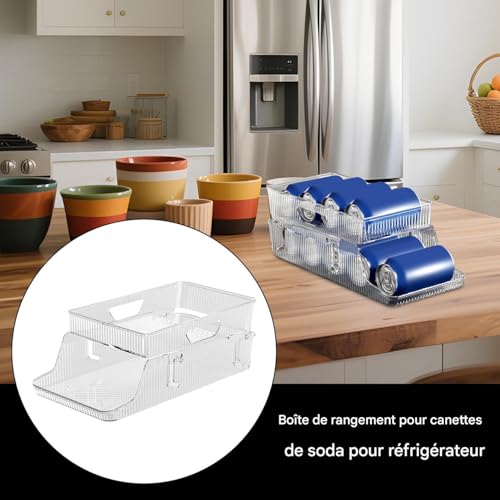 Organizador de latas para refrigerador: bandeja apilable para maximizar espacio de bebidas 7