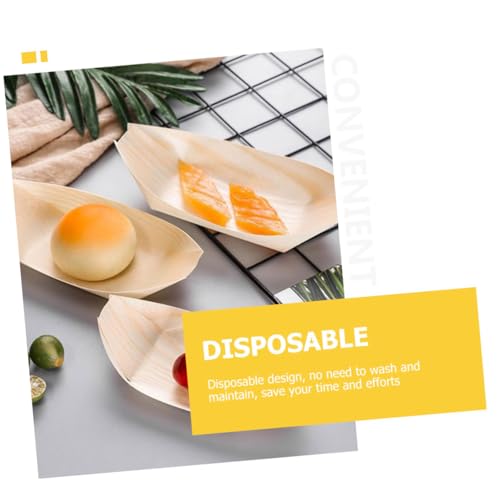 Platos desechables de madera para sushi 100 unidades miniatura 3