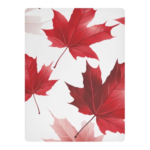 Drap de lit imperméable d'exception motif feuille d'érable blanc bébé - 3