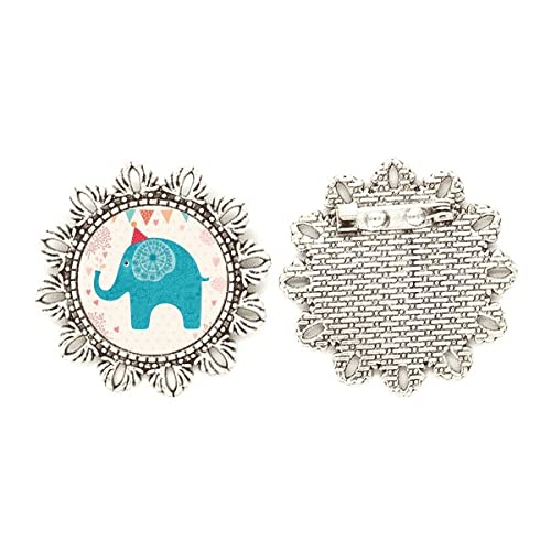 Broche de elefante con bandera azul para lucir en chaquetas de invierno