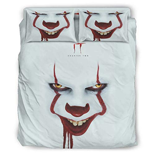 Funda de edredón de microfibra ultrasuave para Halloween Horror – 4 piezas para dormitorio de niños blanco 240 x 264 cm