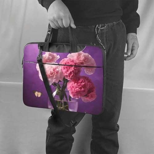 Maletín Slim para Laptop con Correa y Diseño Floral Morado miniatura 7