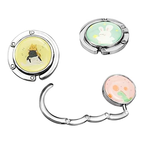 Ganchos de Bolso para Mesa Pack de 3 Gancho plegable para monedero ,Ganchos de Metal Cover