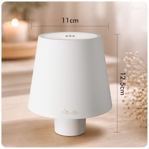 Image of Wireless Bottle Lamp for Living Room | 3 Colour Tones with Dimming | Rechargeable Touch Lampshade | Night Light for Bedroom | Birthday Gifts for Girls, Women, Wife (White, Iris)