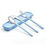 YBOBK HOME Portable Flatware Set with Case Stainless Steel Knife Fork and Spoon Reusable Flatware Se