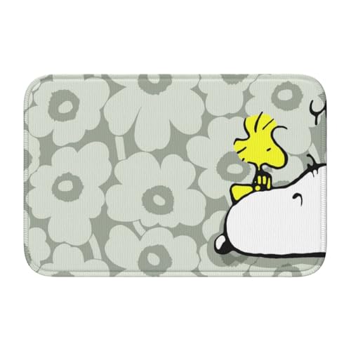 スヌーピー ウッドストック 花柄 バスマット トイレマット 足ふきマット 玄関マット お風呂マット 屋外 室内 洗面台 浴室 滑り止め 吸水 防滑 洗える おしゃれ キャラクター