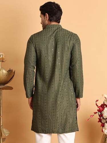Image of Jompers Embroidered Straight Kurtas for Men