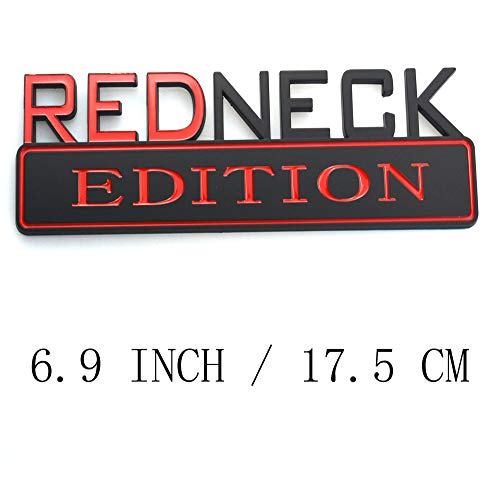 2Pcs Redneck Edition Car Emblem Chrome Badge 3D Sticker Decal Compatible With F-150 F250 F350 Silverado Ram 1500 (Red/Black) #TOP3