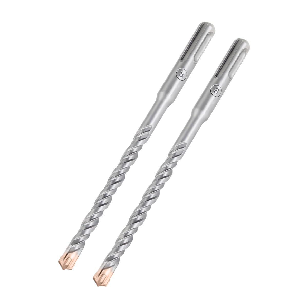 HILPATY SDS Plus Masonry Drill Bits 8 x 160mm x 2pcs Tungsten Carbide Cross Tip Rotary Hammer Drill bit for Masonry Concrete