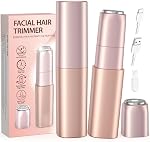Facial Hair Remover for Women, Painless Electric Face Shaver with 2 Replacement Heads, Rechargeable & Portable Face Razor, Removes Peach Fuzz on Upper Lip, Chin & Face, Smooth Skin Gift for Women