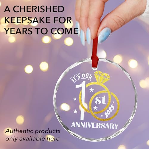 Engagement Gifts for Couples - Glass Ornament 2025, Personalized Gifts for Newly Engaged Couples, Happy Engagement Ideas for Her, Bride to Be - Engaged for Her, Friends