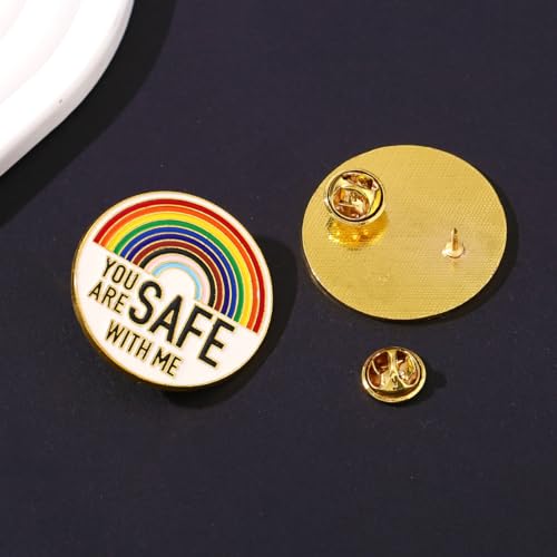 YOU ARE SAFE WITH ME Pins, Enamel Lapel LGBTQ Safe Pin Rainbow Ally Pride Pins Doctor Nurse Medical Students Brooch Pin for Hat Shirt Backpack Decoration Accessories Gift Bulk3