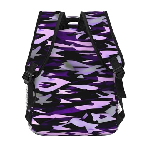 Sac à dos résistant à l'eau violet à poches multiples - 4