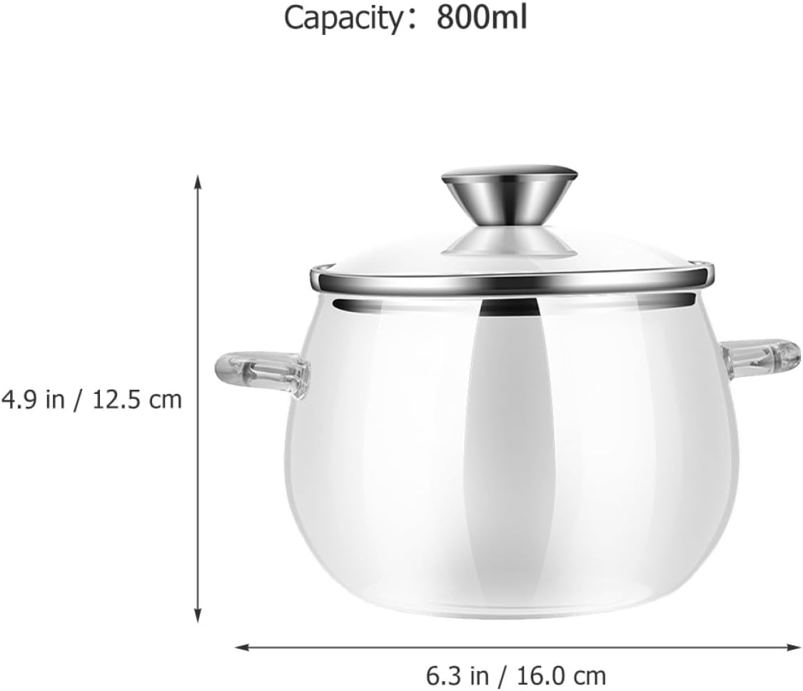 Glass Food Storage Jar for Kitchen with Lid and Spoon, 800ml Large Capacity Lard and Seasoning Container, 304 Stainless Steel Spoon, Double Handle Oil Canister for Home Cooking