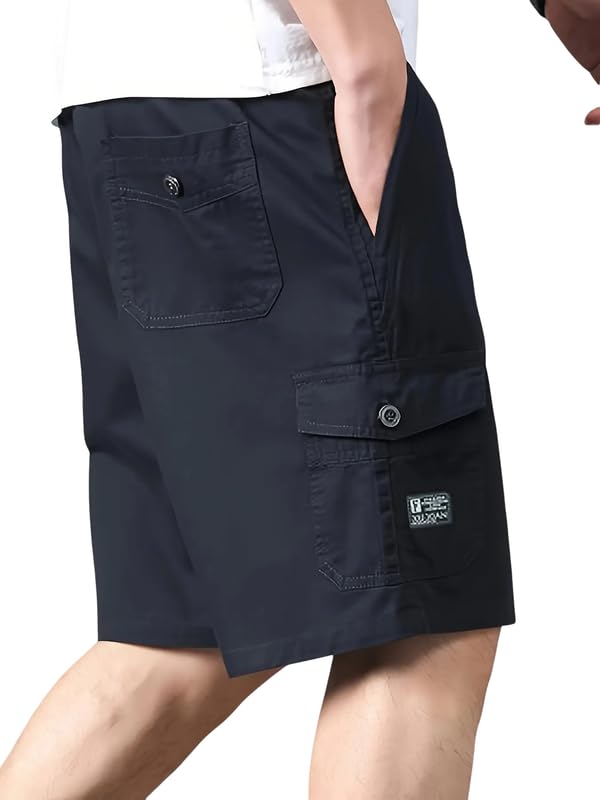 deelmo Men's Casual Cotton Shorts with Multiple Pockets | Comfortable Breathable Fabric | Stylish & Durable Design | Perfect for Outdoor Activities, Travel, Sports & Everyday Wear-picture-42