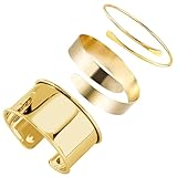 ARROMI Gold Arm Cuff Bracelet for Women and Girls - Coiled Upper Arm Band Minimalist Punk Style Open Armlets