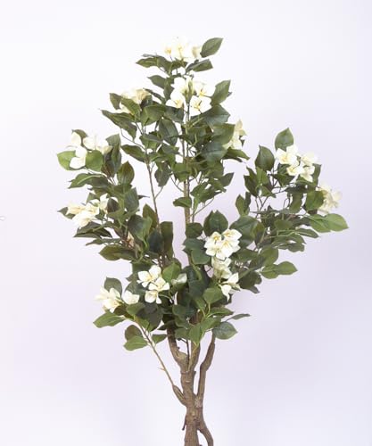 Image of Artificial White Bougainvillea Plant With Pot - 4.2 Feet | Realistic Plant - Trees - Flowers | Indoor Tropical | Home - Shop - Office | Gifting - Decor - Ambience - Durable | No Maintenance