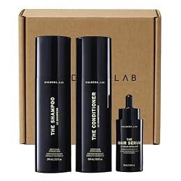 Caldera + Lab Hair Care System for Men – Shampoo, Conditioner & Leave-In Scalp Serum | Clean, Sulfate-Free Set | Fuller-Looking, Stronger Hair | Gift-Ready