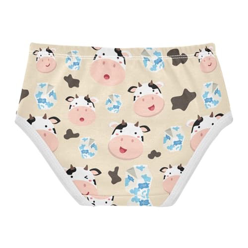 Wusikd Cow Milk Girls' Underwear Cotton Cow Print Girls Briefs Soft Toddler Underwear 4T2