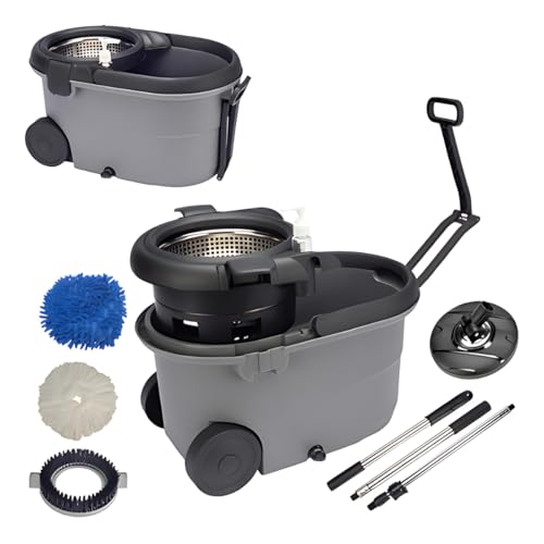 Perfect Pro Mop Giratório Aço Inox Para Todos os Pisos Centrífuga...