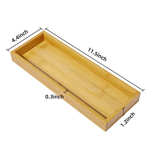 Dingco Natural Bamboo Vanity Tray, Sink Tray, Smooth And Thick Wooden Tray For Toilet Tank And Bathroom Counter Top thumb #5