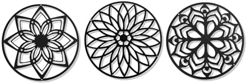 GouZaak Black Metal Wall Art, Boho Black Metal Wall Decor, Abstra...