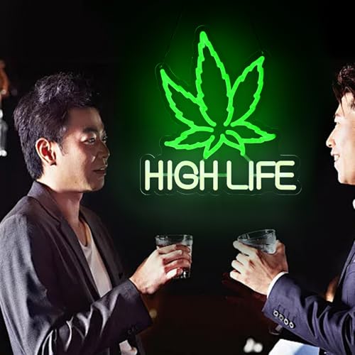 Image of Weed Neon Sign, USB Powered Weed Decor for Wall, Marijuana Light Cannabis Wall Art Signs Suitable for 420 Friendly Room Decor, Bar, Game Room, Party